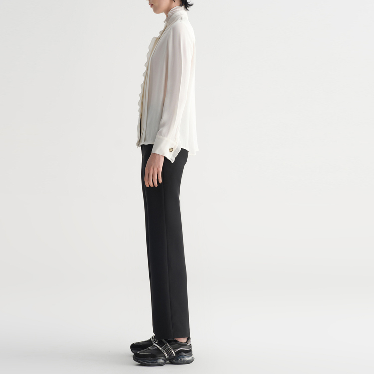 Purchase (Women) KARL LAGERFELD  Black Solid Zip Straight-Leg Suit Pants. 231L1001