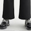 Sizing (Women) KARL LAGERFELD Black Solid Zip Straight-Leg Suit Pants. 231L1001