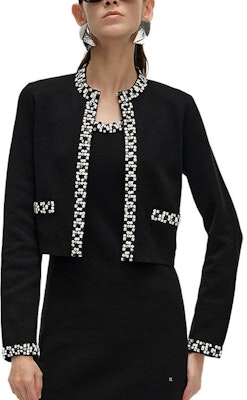 (Women) KARL LAGERFELD Black Striped Edge Knit Top - Casual Luxury Wear 241L2041 Buy (Women) KARL LAGERFELD Black Striped Edge Knit Top - Casual Luxury Wear 241L2041