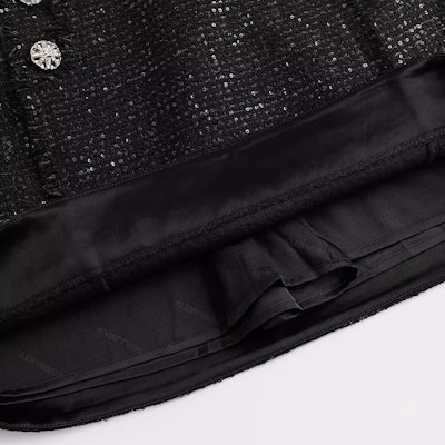 (Women) KARL LAGERFELD Black Tweed Button-Accent Casual Skirt 237W1281 Details for (Women) KARL LAGERFELD Black Tweed Button-Accent Casual Skirt 237W1281