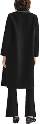(Women) KARL LAGERFELD Black Tweed Coat with Contrast Silver Lace Trim. E37W1507 Shop (Women) KARL LAGERFELD Black Tweed Coat with Contrast Silver Lace Trim. E37W1507