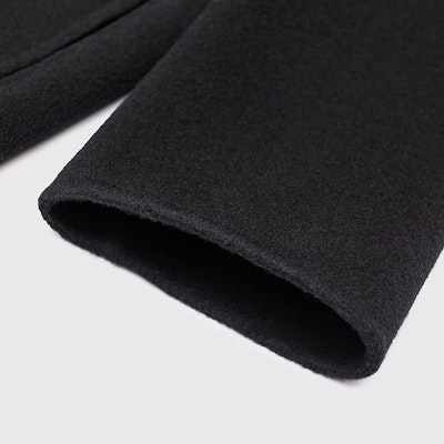 (Women) KARL LAGERFELD Black Tweed Coat with Contrast Silver Lace Trim. E37W1507 Sizing (Women) KARL LAGERFELD Black Tweed Coat with Contrast Silver Lace Trim. E37W1507