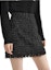 Sizing (Women) KARL LAGERFELD Black Tweed High-Waisted Fringe A-Line Casual Skirt 236L1209
