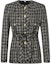 Buy (Women) KARL LAGERFELD Black Tweed Long Sleeve Loose Fit Jacket Coat E37W1584