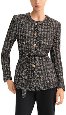 (Women) KARL LAGERFELD Black Tweed Long Sleeve Loose Fit Jacket Coat E37W1584 Shop (Women) KARL LAGERFELD Black Tweed Long Sleeve Loose Fit Jacket Coat E37W1584