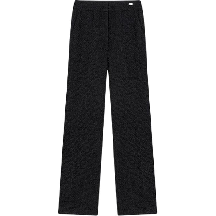 Order (Women) KARL LAGERFELD  Black Tweed Wide-Leg Leisure Pants - Casual Luxury. 241L1001