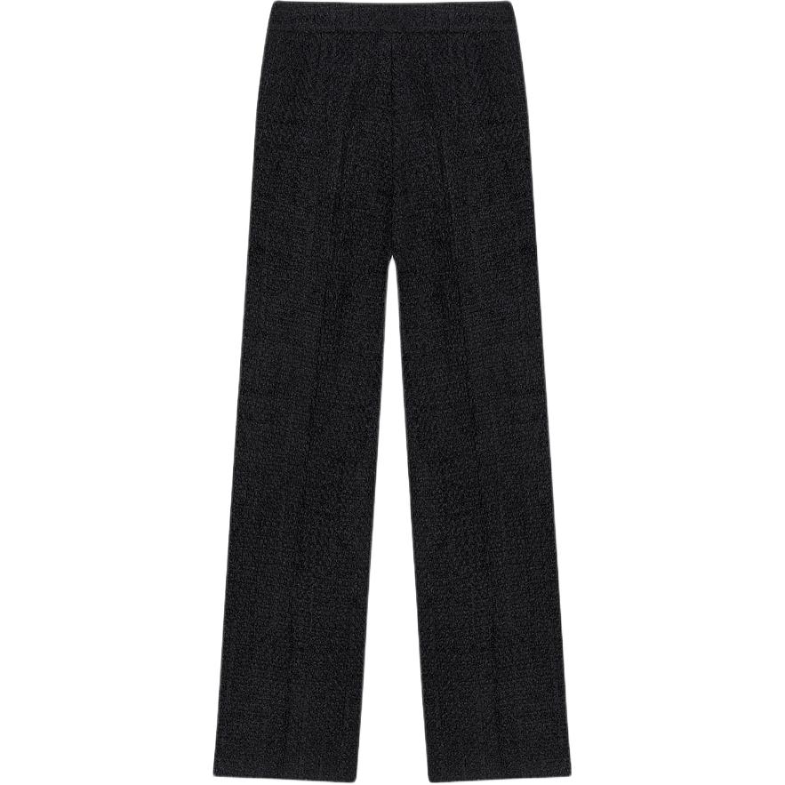 Lookbook (Women) KARL LAGERFELD  Black Tweed Wide-Leg Leisure Pants - Casual Luxury. 241L1001