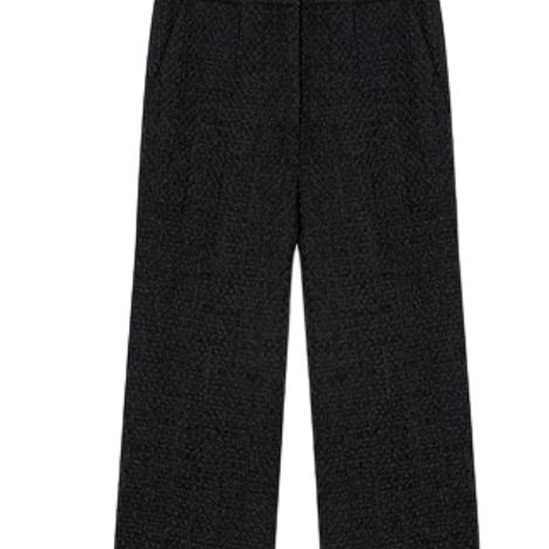 Shop (Women) KARL LAGERFELD  Black Tweed Wide-Leg Leisure Pants - Casual Luxury. 241L1001