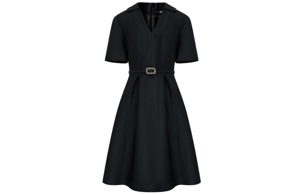 (Women) KARL LAGERFELD  Black V-Neck Short Sleeve Casual Mini Dress 231L1303-174047 圖 2