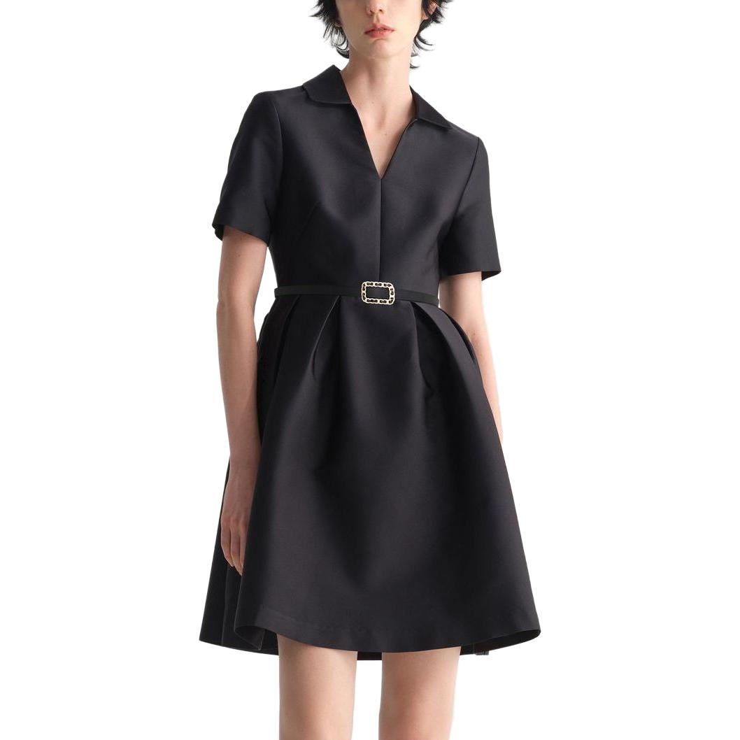 (Women) KARL LAGERFELD  Black V-Neck Short Sleeve Casual Mini Dress 231L1303-174047 圖 3