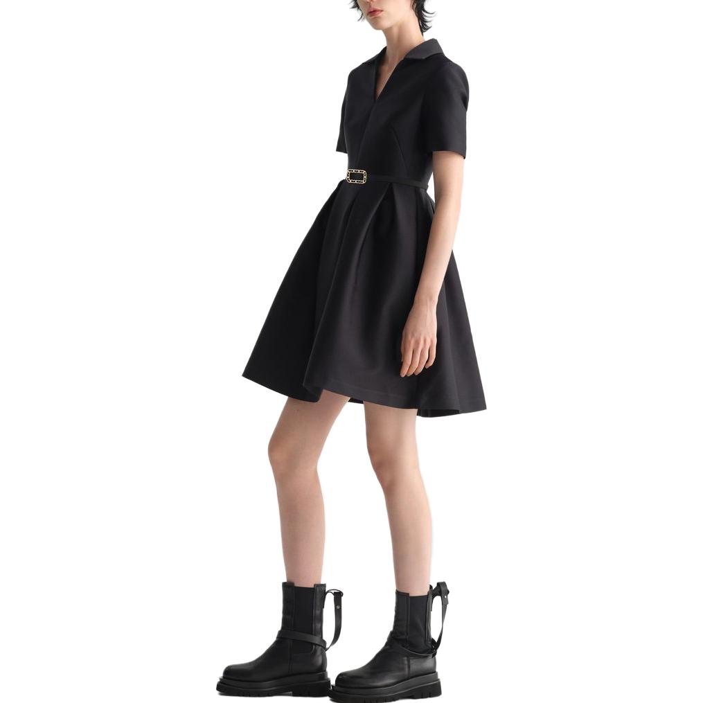 (Women) KARL LAGERFELD  Black V-Neck Short Sleeve Casual Mini Dress 231L1303-174047 圖 5