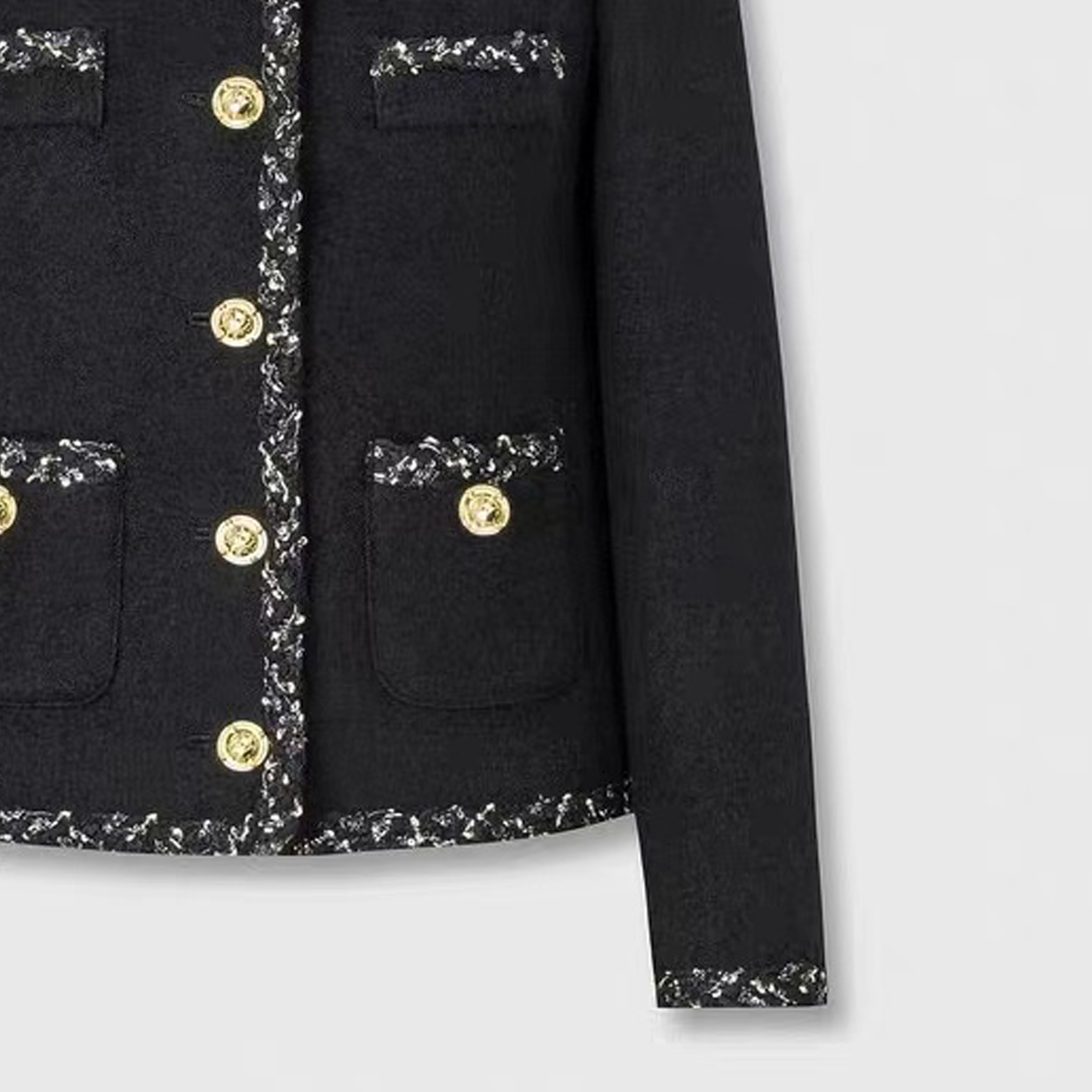 Sizing (W) カール・ラガーフェルド ブラック Vネック シングル ジャケット 長袖 E37W1538999