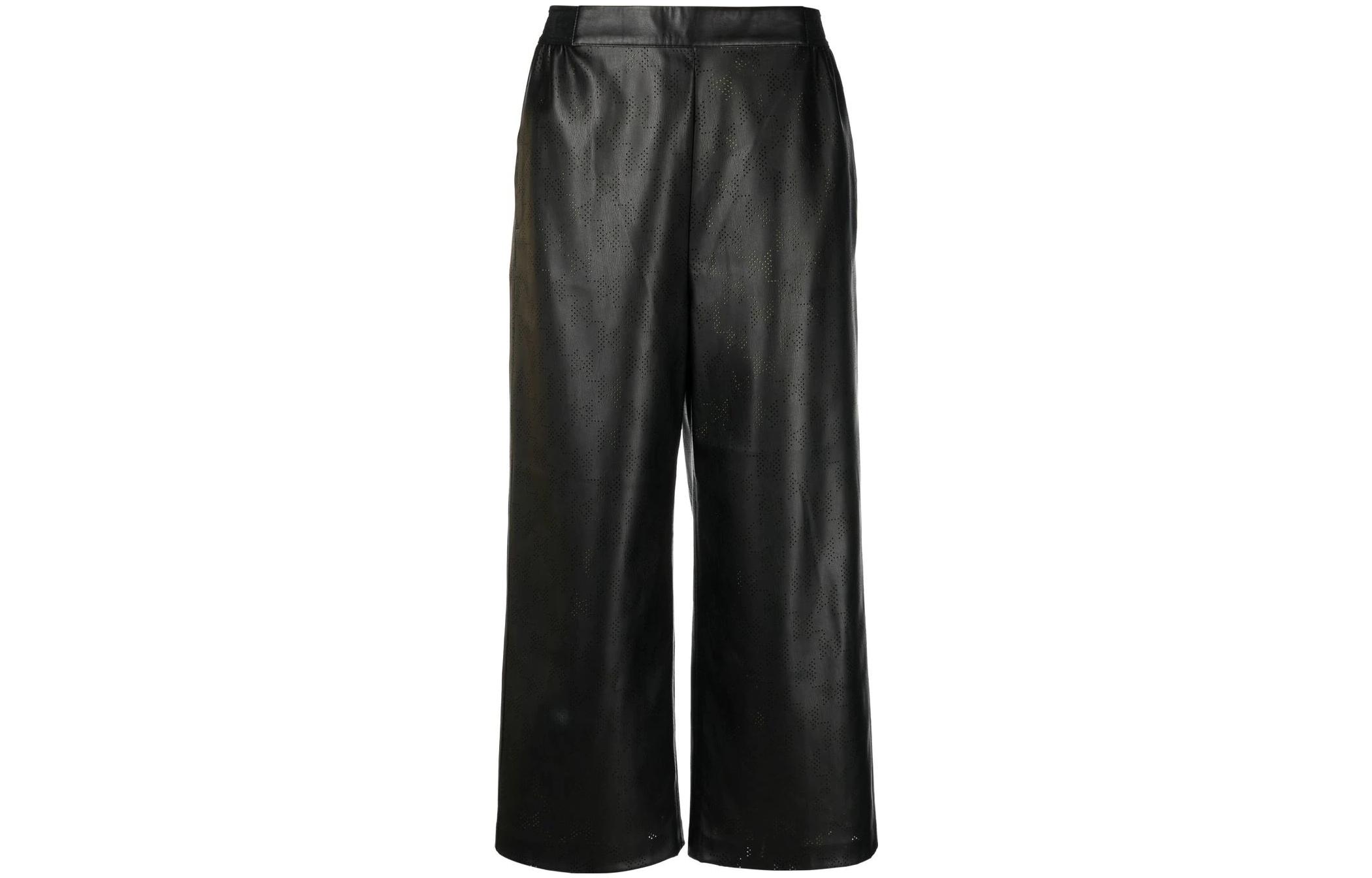 Order (Women) KARL LAGERFELD  Black Wide-Leg Casual Pants for Everyday Comfort 225W1005999