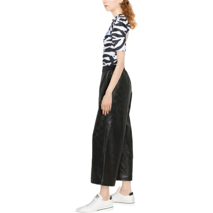 Purchase (Women) KARL LAGERFELD  Black Wide-Leg Casual Pants for Everyday Comfort 225W1005999