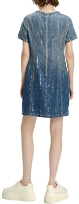 (Women) KARL LAGERFELD Blue Sequin Gradient Denim Short Sleeve Mini Dress 241L1343 Purchase (Women) KARL LAGERFELD Blue Sequin Gradient Denim Short Sleeve Mini Dress 241L1343