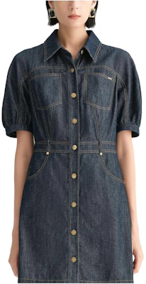 (W) 卡尔·拉格斐 蓝色短袖修身优雅连衣裙 231L1349 Order (W) 卡尔·拉格斐 蓝色短袖修身优雅连衣裙 231L1349