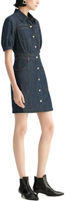 (W) 卡尔·拉格斐 蓝色短袖修身优雅连衣裙 231L1349 Details for (W) 卡尔·拉格斐 蓝色短袖修身优雅连衣裙 231L1349