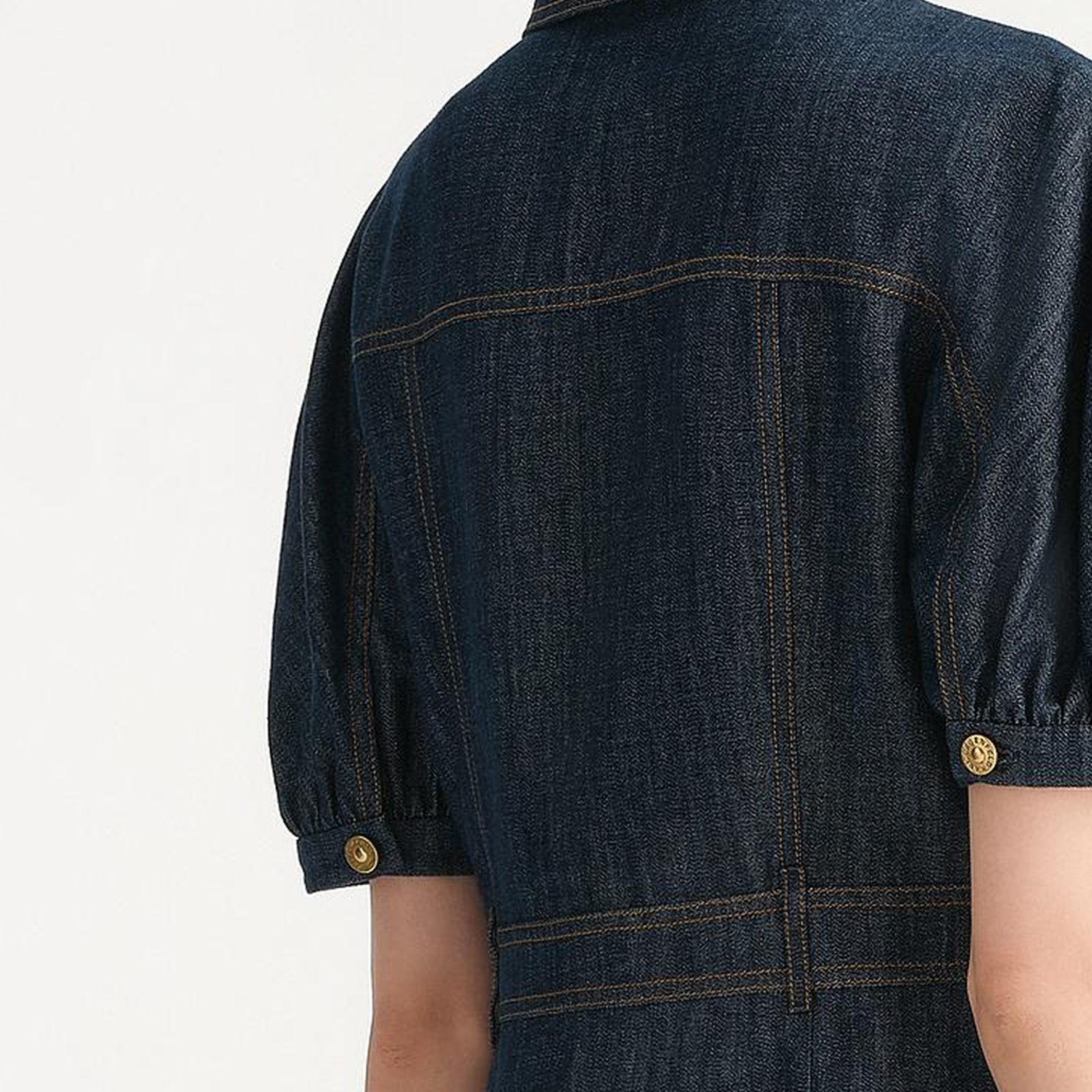 Sizing (W) 卡尔·拉格斐 蓝色短袖修身优雅连衣裙 231L1349