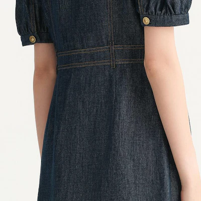 (W) 卡尔·拉格斐 蓝色短袖修身优雅连衣裙 231L1349 Cheap (W) 卡尔·拉格斐 蓝色短袖修身优雅连衣裙 231L1349