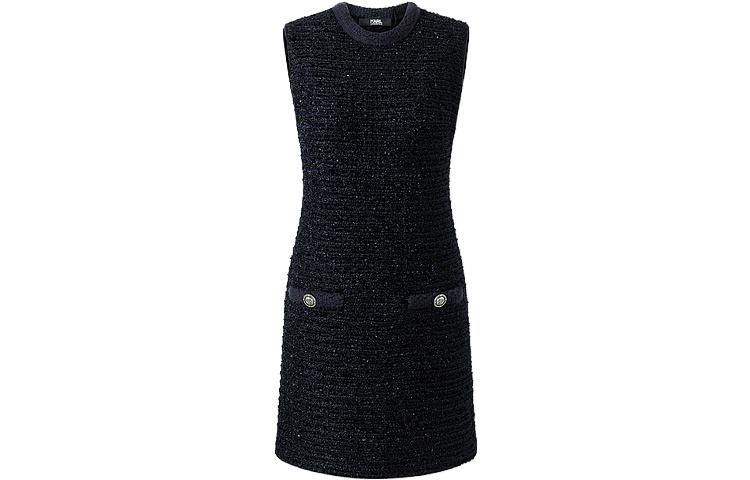 (Women) KARL LAGERFELD  Blue Sleeveless Casual Short Dress 236L1371