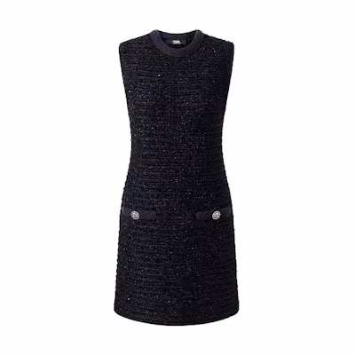 (Women) KARL LAGERFELD Blue Sleeveless Casual Short Dress 236L1371