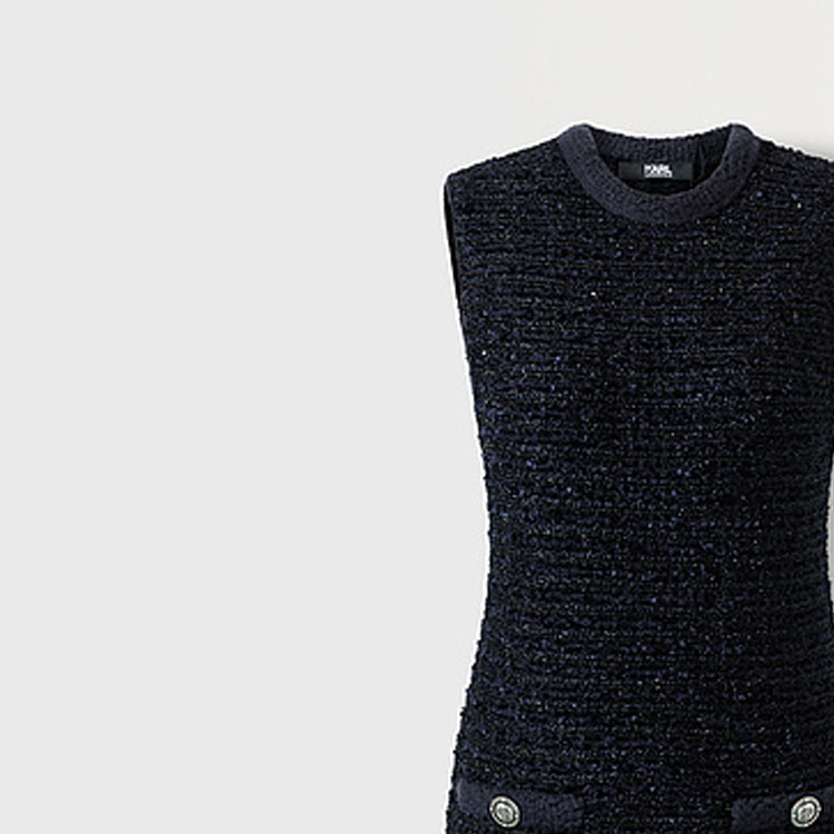 Details for (W) 卡尔拉格斐 蓝色无袖休闲短裙 236L1371