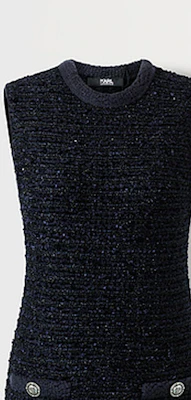 (W) 卡尔拉格斐 蓝色无袖休闲短裙 236L1371 Details for (W) 卡尔拉格斐 蓝色无袖休闲短裙 236L1371