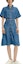 Lookbook (Women) KARL LAGERFELD Blue SS24 Solid Short Sleeve Collared Waist Dress Casual E42W1373