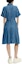 Shop (Women) KARL LAGERFELD Blue SS24 Solid Short Sleeve Collared Waist Dress Casual E42W1373