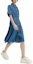Purchase (Women) KARL LAGERFELD Blue SS24 Solid Short Sleeve Collared Waist Dress Casual E42W1373