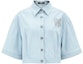Order (Women) KARL LAGERFELD Blue Striped Short Sleeve Shirt for Daily Casual Wear 231L1443