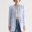 Lookbook (Women) KARL LAGERFELD Blue Tweed Long-Sleeve Button-Up Jacket 231L1403