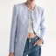 Details for (Women) KARL LAGERFELD Blue Tweed Long-Sleeve Button-Up Jacket 231L1403