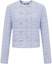 Buy (Women) KARL LAGERFELD Blue Tweed Single-Breasted Short Jacket 231L1402
