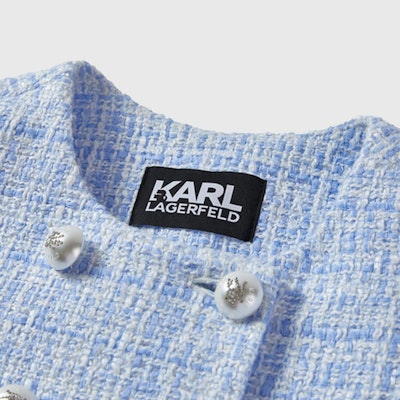 (Women) KARL LAGERFELD Blue Tweed Single-Breasted Short Jacket 231L1402 Sizing (Women) KARL LAGERFELD Blue Tweed Single-Breasted Short Jacket 231L1402