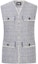 Order (Women) KARL LAGERFELD Blue Tweed V-Neck Pocket Vest. E36W1592