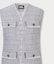 Details for (Women) KARL LAGERFELD Blue Tweed V-Neck Pocket Vest. E36W1592