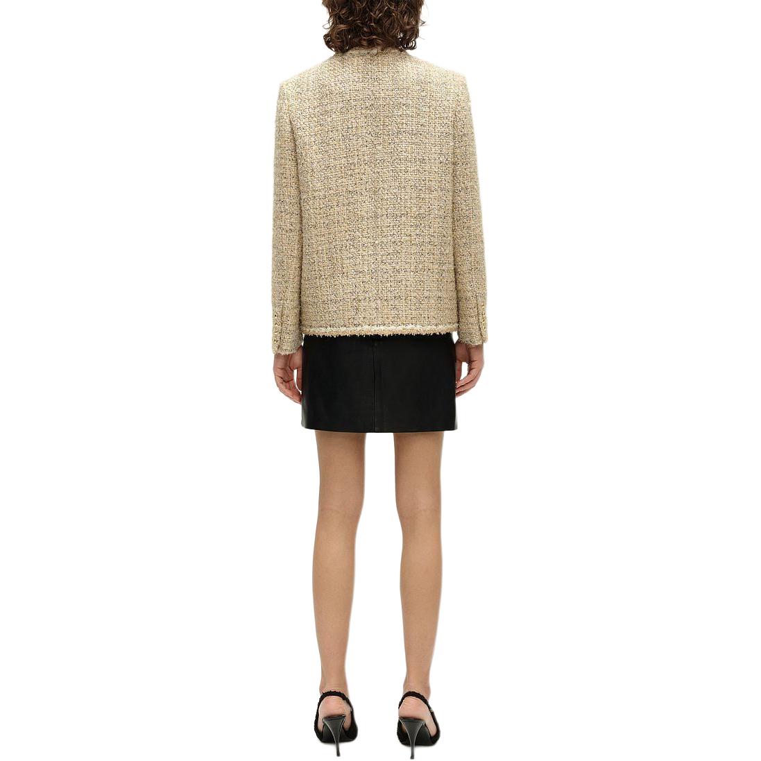 Shop (Women) KARL LAGERFELD  Brown Contrast Trim Casual Jacket. E37W15C3