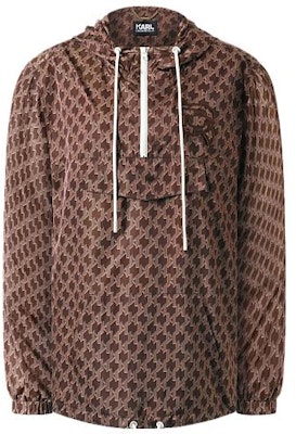 (Women) KARL LAGERFELD Brown Monogram Hooded Casual Windbreaker Jacket 236L1569-177605 Order (Women) KARL LAGERFELD Brown Monogram Hooded Casual Windbreaker Jacket 236L1569-177605