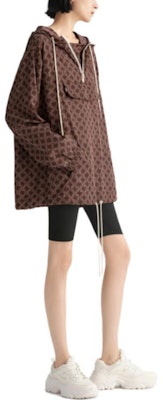 (Women) KARL LAGERFELD Brown Monogram Hooded Casual Windbreaker Jacket 236L1569-177605 Purchase (Women) KARL LAGERFELD Brown Monogram Hooded Casual Windbreaker Jacket 236L1569-177605