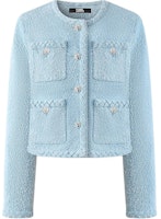 (Women) KARL LAGERFELD Casual Blue Denim Jacket Long Sleeve Button-Up. 241L1442 (Women) KARL LAGERFELD Casual Blue Denim Jacket Long Sleeve Button-Up. 241L1442