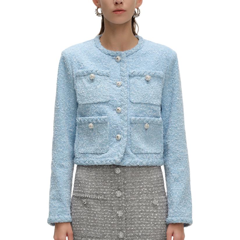 Purchase (Women) KARL LAGERFELD  Casual Blue Denim Jacket Long Sleeve Button-Up. 241L1442