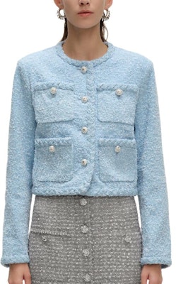 (Women) KARL LAGERFELD Casual Blue Denim Jacket Long Sleeve Button-Up. 241L1442 Purchase (Women) KARL LAGERFELD Casual Blue Denim Jacket Long Sleeve Button-Up. 241L1442