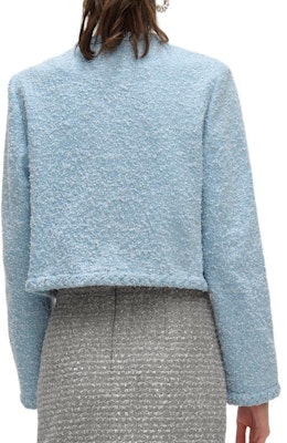 (Women) KARL LAGERFELD Casual Blue Denim Jacket Long Sleeve Button-Up. 241L1442 Details for (Women) KARL LAGERFELD Casual Blue Denim Jacket Long Sleeve Button-Up. 241L1442