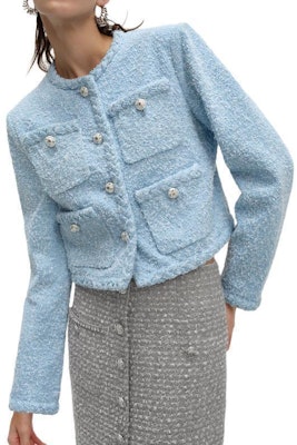 (Women) KARL LAGERFELD Casual Blue Denim Jacket Long Sleeve Button-Up. 241L1442 Sizing (Women) KARL LAGERFELD Casual Blue Denim Jacket Long Sleeve Button-Up. 241L1442