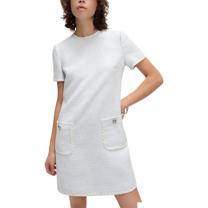 Details for (Women) KARL LAGERFELD  Casual Midi Blue High-Waist Short Sleeve Dress SS24 E41W1319