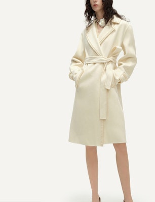 (Women) KARL LAGERFELD Double-Breasted Long Coat White E37W15C8 Lookbook (Women) KARL LAGERFELD Double-Breasted Long Coat White E37W15C8