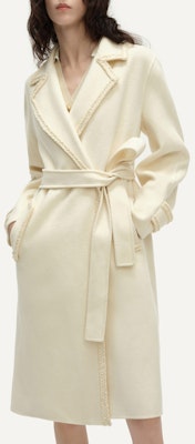 (Women) KARL LAGERFELD Double-Breasted Long Coat White E37W15C8 Details for (Women) KARL LAGERFELD Double-Breasted Long Coat White E37W15C8