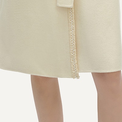 (Women) KARL LAGERFELD Double-Breasted Long Coat White E37W15C8 Sizing (Women) KARL LAGERFELD Double-Breasted Long Coat White E37W15C8