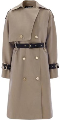 (Women) KARL LAGERFELD Double-Breasted Trench Coat Light Khaki Elegant Design 226L1563731 Buy (Women) KARL LAGERFELD Double-Breasted Trench Coat Light Khaki Elegant Design 226L1563731